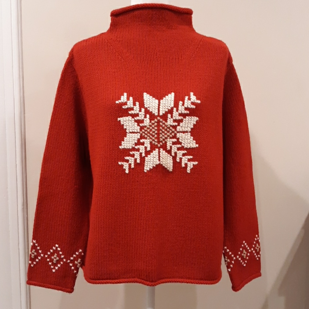 Red snowflake design sweater by Sonoma Size Large